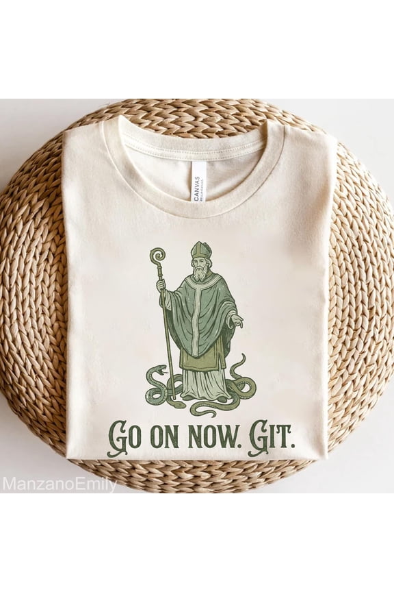 Go On Now Git Shirt, Saint Patrick's Day Tshirt, Funny Irish Catholic Gift, Retro, St Pattys Snake Shirt, Southern Humor
