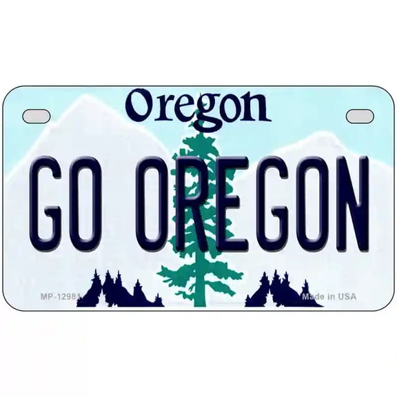 Go Oregon Novelty Metal License Plate 7" x 4" Motorcycle (MP)