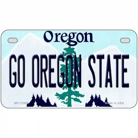 Go Oregon State Novelty Metal License Plate 7" x 4" Motorcycle (MP)
