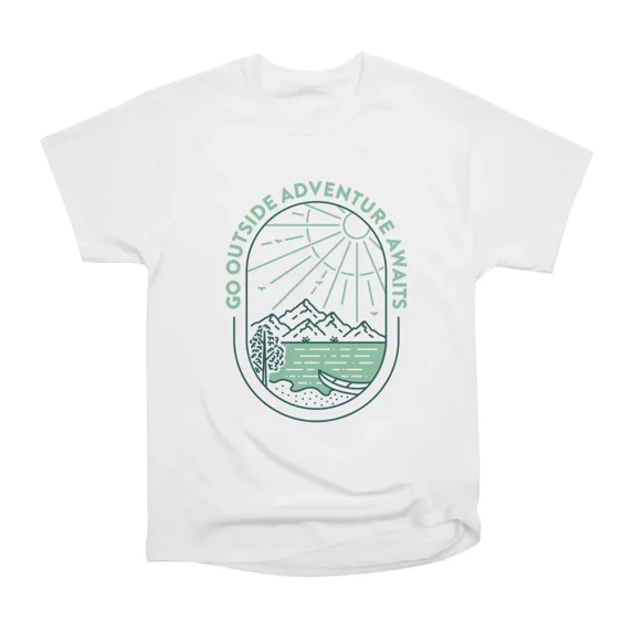 Go Outside Adventure Awaits 2 T-Shirt Tee Gift For Him Merch For Her Apparel For Friend