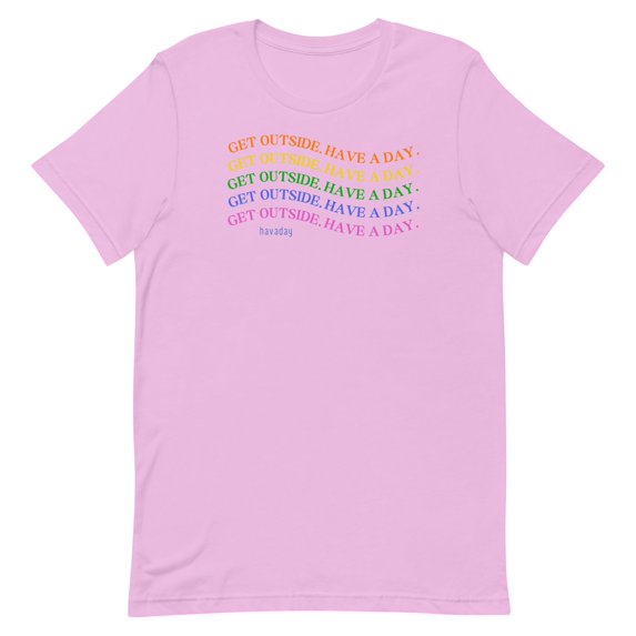 Go Outside. Have a Day. Rainbow T-Shirt