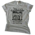 thumbnail image 1 of Go Outside The Graphics Are Amazing Shirt, Unisex Women's Men's Shirt, Outdoors Shirt, Camping Hiking Shirt, Dark Heather Gray, X-Small, 1 of 6