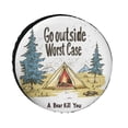 thumbnail image 1 of Go Outside Worst Case A Bear Kill You Camper Spare Tire Cover Forest Decorative Weatherproof Universal Wheel Protectors Universal Fit for Trailer SUV Truck Camper Travel Trailer 15inch, 1 of 8