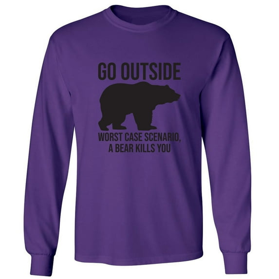 Go Outside Worst Case Scenario Adult Long Sleeve T-shirt