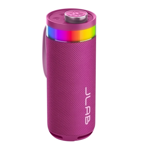JLab GO Party Speaker - Mulberry; Bluetooth Portable Speaker with RGB Lighting, 10W