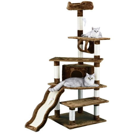 Go Pet CLub F73 70 in. Brown Cat Tree Condo Furniture