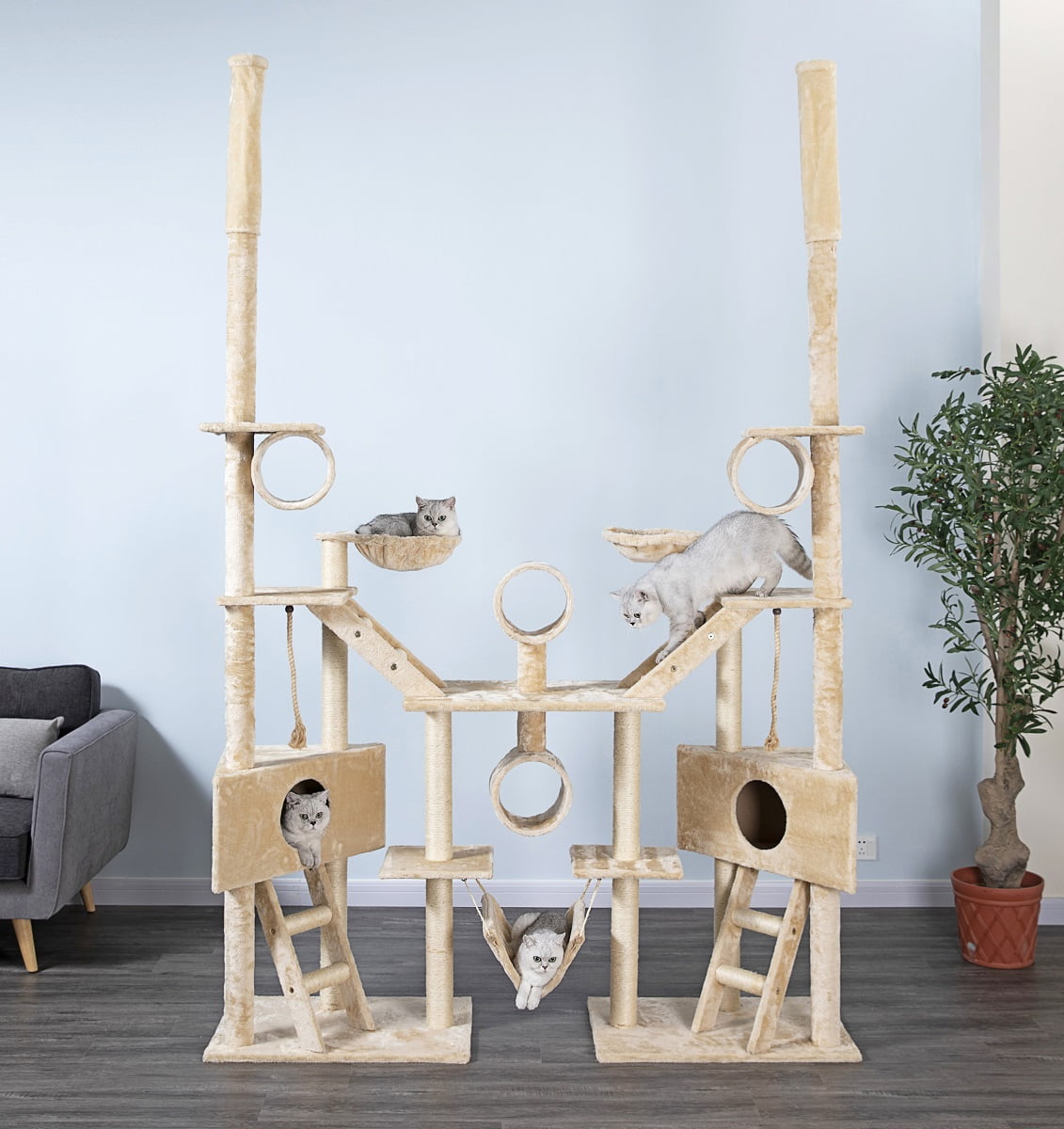 Go Pet Club 106 in. Beige Castle Cat Tree FC02