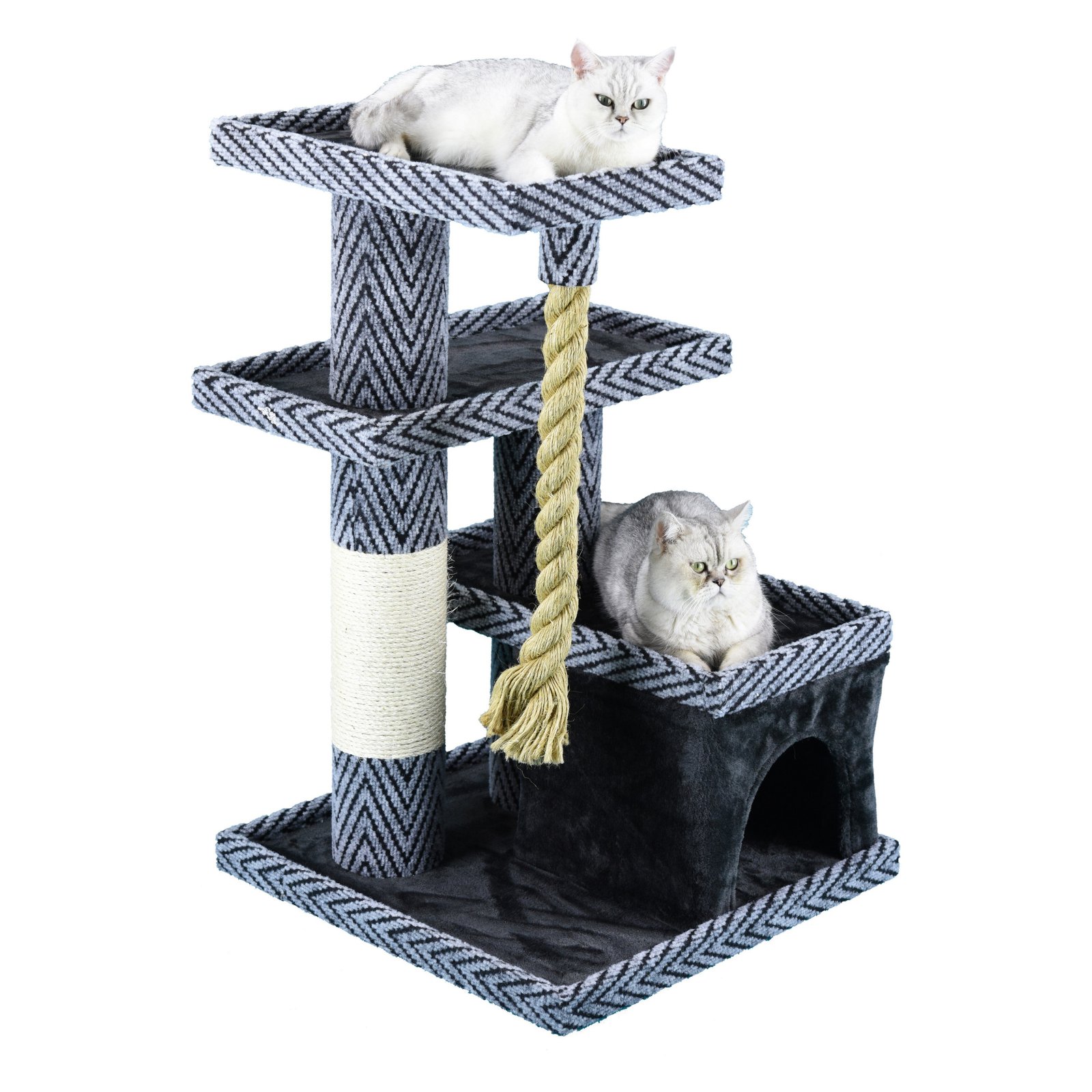 Go Pet Club 38 in. Sequoia Cat Tree Condo House with Jungle Rope