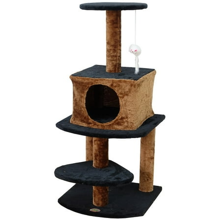 Go Pet Club 40-in Cat Tree & Condo Scratching Post Tower, White