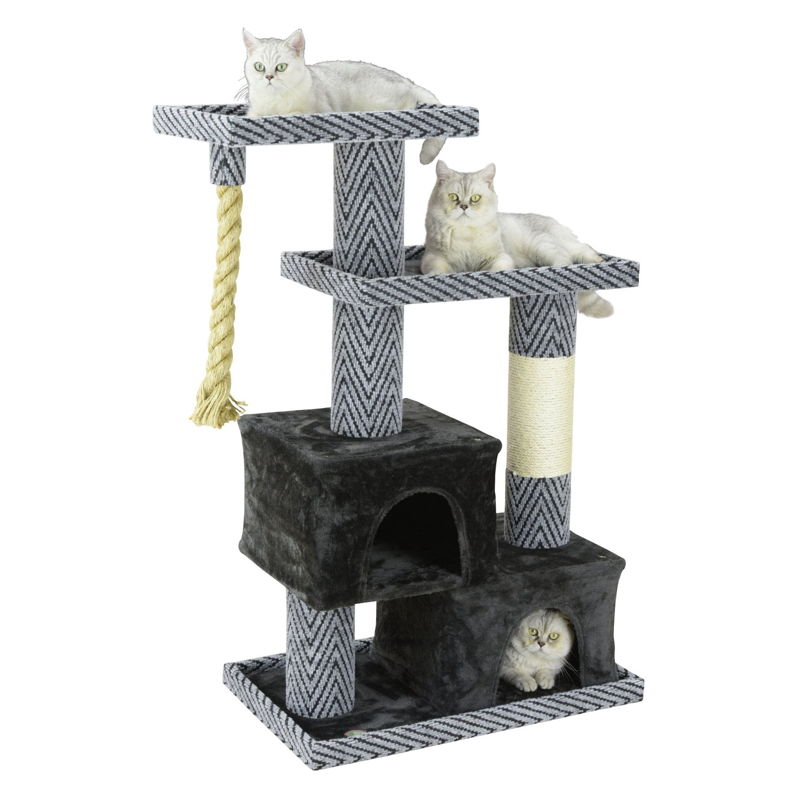 Go Pet Club 49 in. Sequoia Cat Tree House with Jungle Rope & Sisal