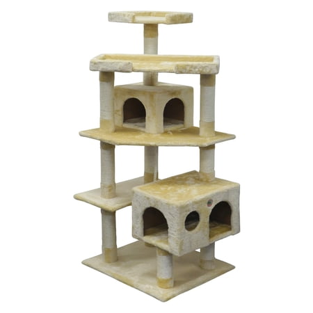 Go Pet Club 60.5 in. Cat Tree 5-Level Scratcher Post with Dual Condos