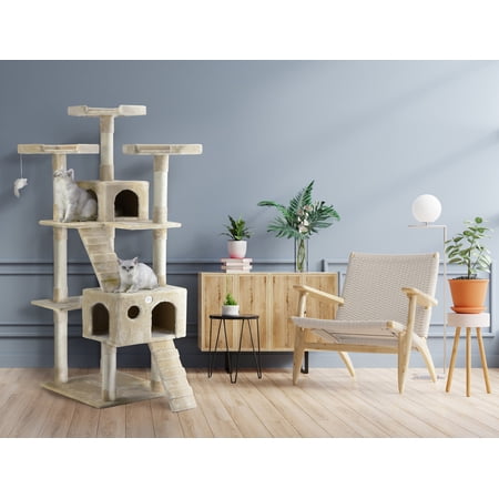 Go Pet Club 72" Cat Tree Furniture Beige