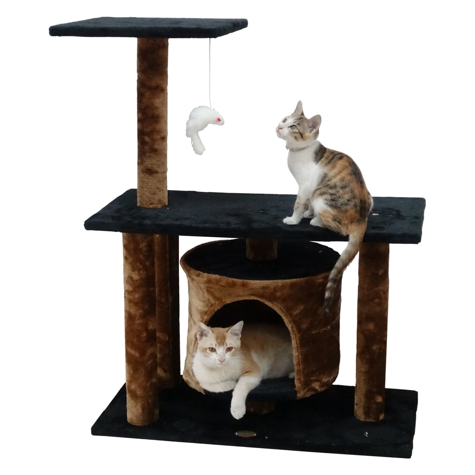 Go Pet Club Cat Tree Condo Scratching Post Tower Brown 38 in