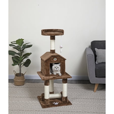 Go Pet Club Cat Tree Furniture 45 in. High - Brown