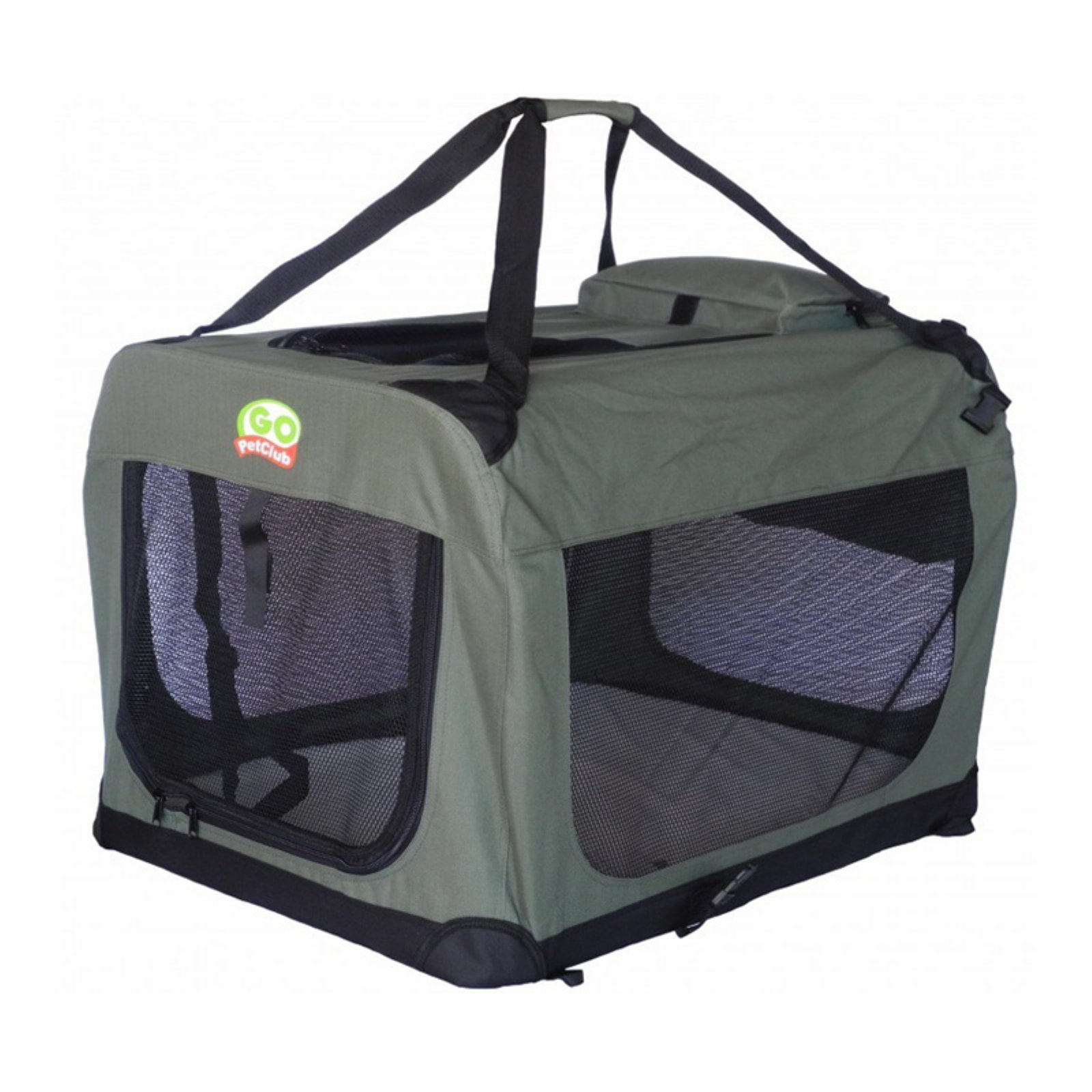 Extra Small Sage Green Soft-Sided Pet Crate with Steel Frame