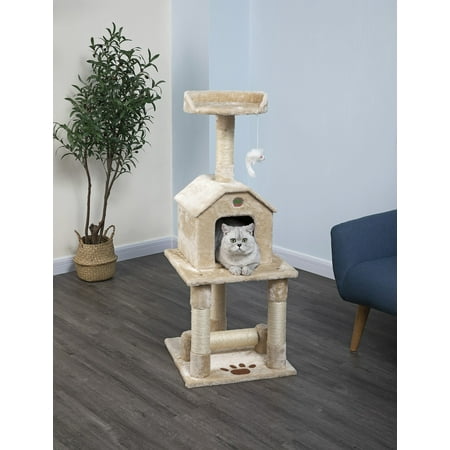 Go Pet Club F04 45 in. Beige Cat Tree Condo Furniture
