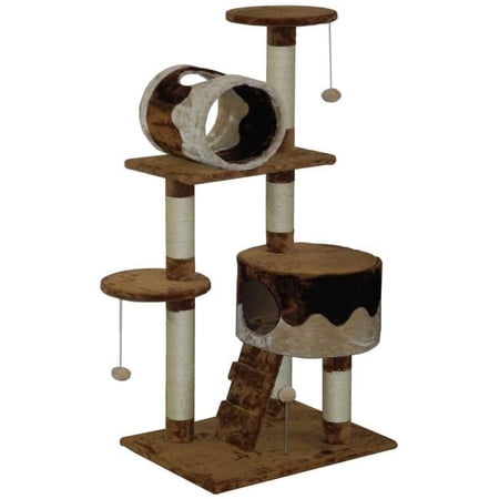 Go Pet Club F3010 Light Weight Economical Cat Tree Furniture - Beige & Brown