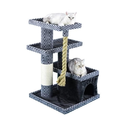Go Pet Club LP-848 38 in. Sequoia Cat Tree Condo House with Jungle Rope & Sisal Scratching Post