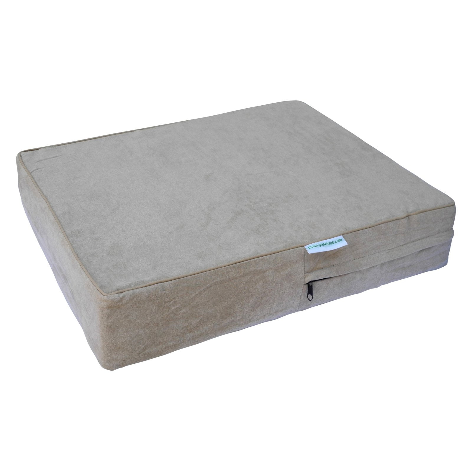 Medium Khaki Orthopedic Memory Foam Pet Bed with Waterproof Cover