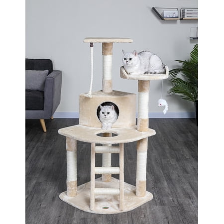 Go Pet Club F08 48 in. Beige Cat Tree Condo Furniture