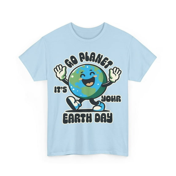 Go Planet It's Your Earth Day 2024 Funny Retro Unisex Heavy Cotton T-shirt