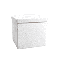 thumbnail image 1 of Go-Poufs Knock-Down Small Cube Teddy Boucle Storage Ottoman |  White | 12"x12"x12", 1 of 2