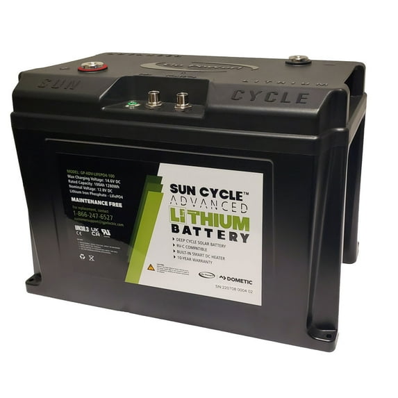 Go Power! GP-ADV-LIFEPO4-100 Sun Cycle Advanced 12V 100Ah Lithium Battery