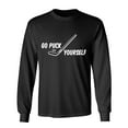 thumbnail image 1 of Go Puck Yourself Sarcastic Humor Novelty Men's Long Sleeve Shirts, 1 of 3