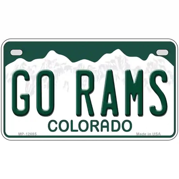 Go Rams Novelty Metal License Plate 7" x 4" Motorcycle