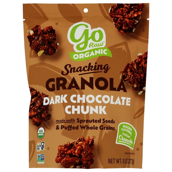 Go Raw - Granola Dark Chocolate - 8 Oz, Case of 6