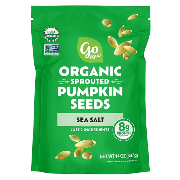 Go Raw Organic Sprouted Pumpkin Seeds -- 14 oz Pack of 4