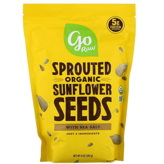 Go Raw - Organic Sunflower Sprouted Seeds - Case of 6 - 16 oz.