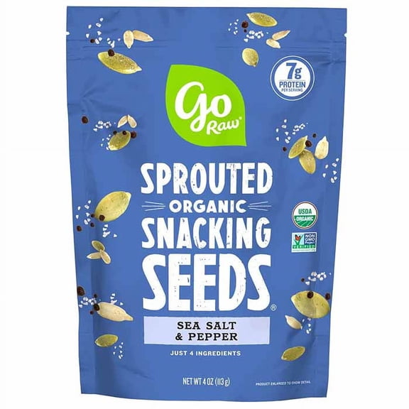 Go Raw - Seeds Snack Sea Salt Ppr, 4oz | Pack of 6