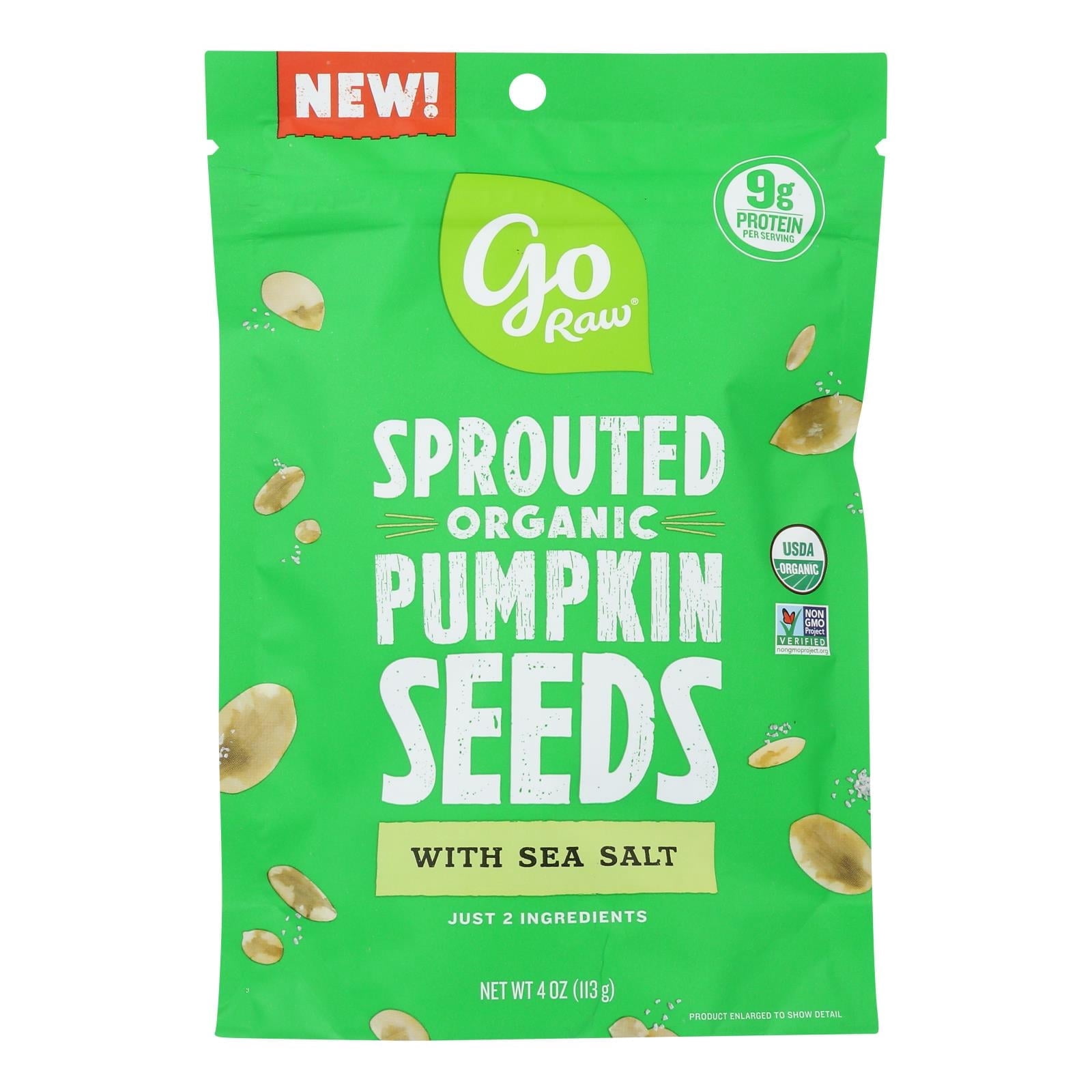Go Raw - Snack Seed Pumpkin Sprouted - Case of 10 - 4 OZ