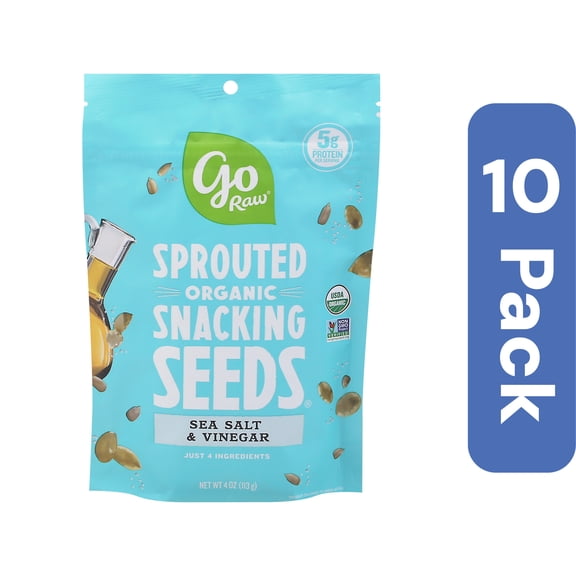Go Raw Snacking Seeds Lightly Salted Vinegar 4 oz (Pack Of 10)
