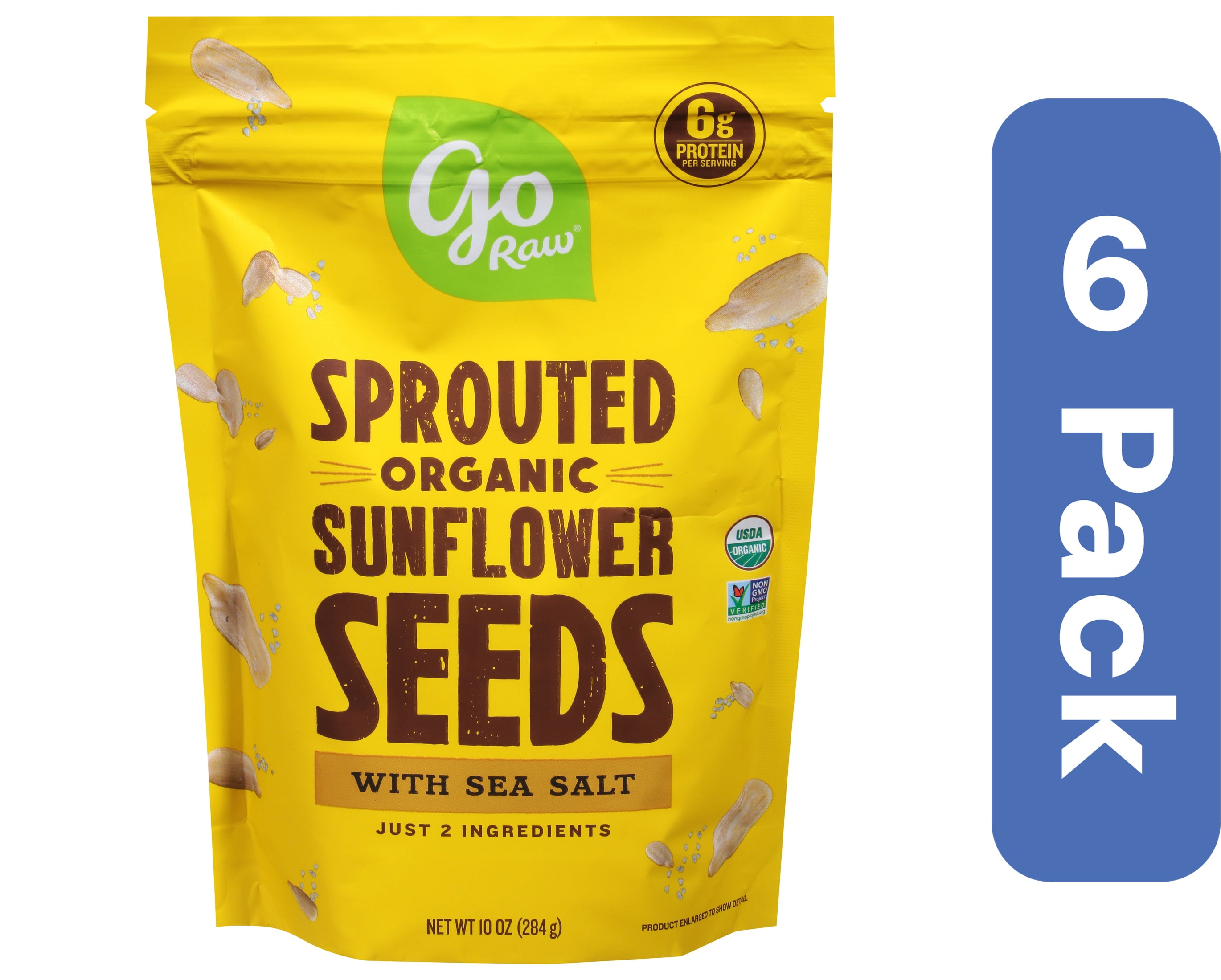 Go Raw Sprouted Lightly Salted Sunflower Seeds 10 oz (Pack Of 6)