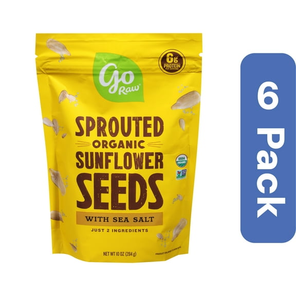 Go Raw Sprouted Lightly Salted Sunflower Seeds 10 oz (Pack Of 6)