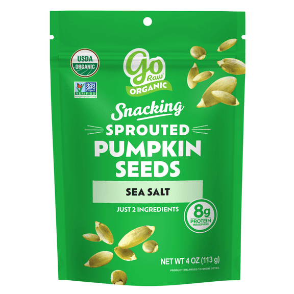Go Raw Sprouted Organic Pumpkin Seeds 4 oz Sea Salt Snack