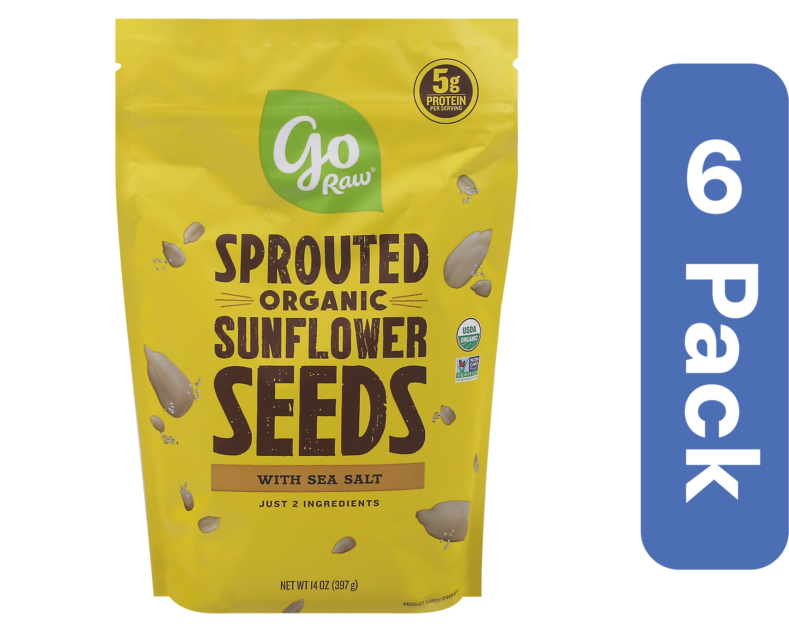 Go Raw Sprouted Sunflower Seeds 14 oz (Pack Of 6)