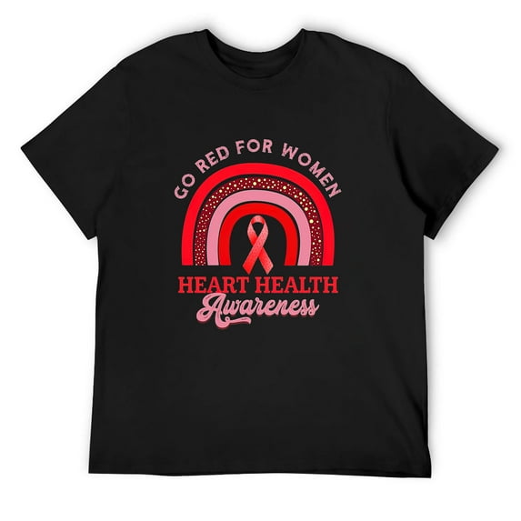 Go Red For Men Heart Health Awareness Heart Disease Sweatshirt Black X-Large