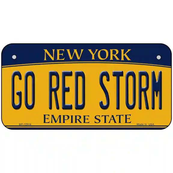Go Red Storm Novelty Metal License Plate 6" x 3" Bicycle