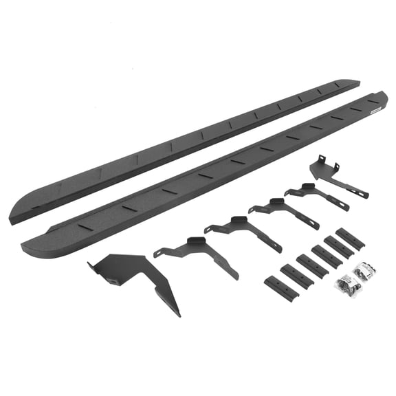 Go Rhino 63036880ST RB10 Slim Line Running Boards with Mounting Brackets Kit For Ford 19-24 Ranger (Crew Cab Pickup)