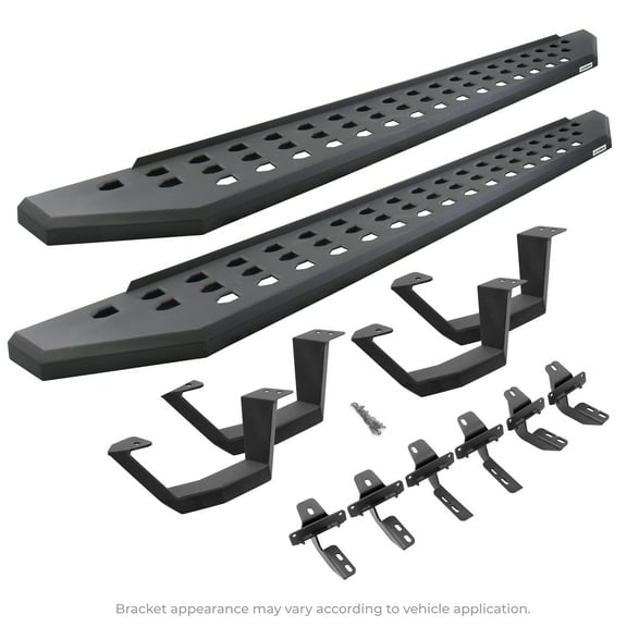 Go Rhino 6941558720PC RB20 Running Boards with Mounting Brackets, 2 Pairs Drop Steps Kit For 15-24 F-150, F-250 Super Duty, F-350 Super Duty (Crew Cab Pickup - Leaf)