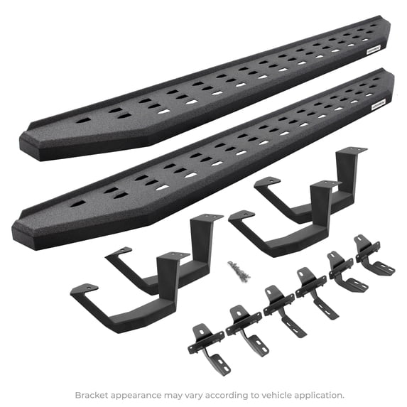 Go Rhino 6941558720T RB20 Running Boards with Mounting Brackets, 2 Pairs Drop Steps Kit For 15-24 F-150, F-250 Super Duty, F-350 Super Duty (Crew Cab Pickup)