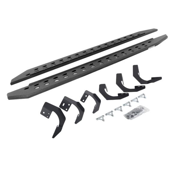 Go Rhino 69429980ST RB20 Slim Line Running Boards with Mounting Bracket Kit For Ram 15-18 1500, Ram 19-23 1500 Classic (Extended Cab Pickup)