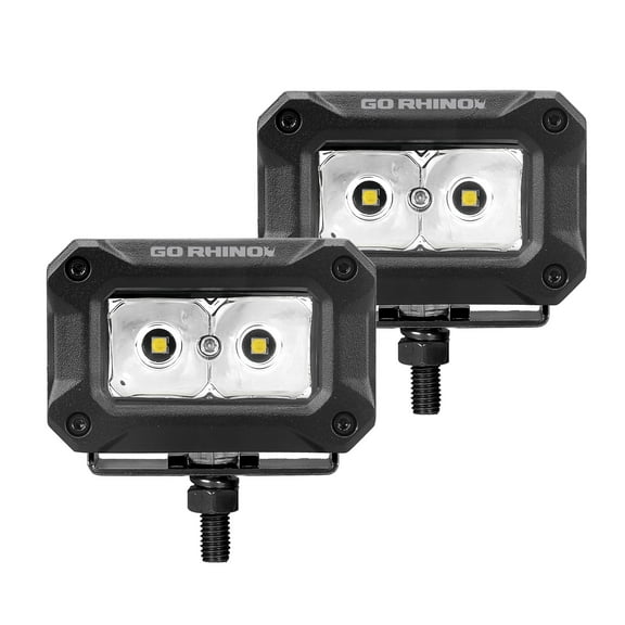 Go Rhino 751003023SBS Bright Series - 3x2 Rectangular LED Spot Lights, Pair