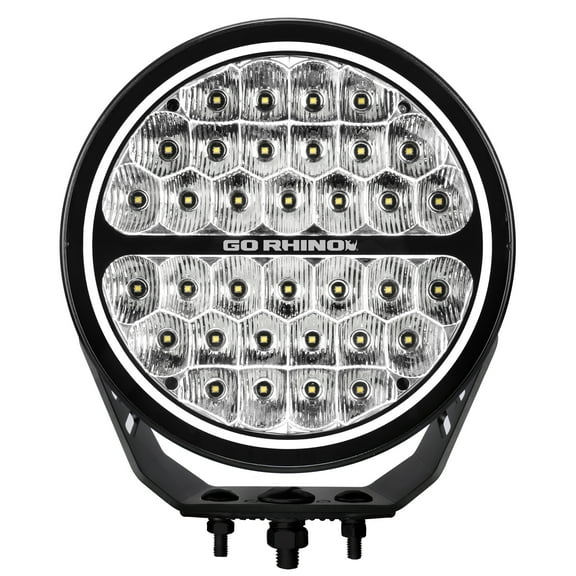 Go Rhino 751700911DRS Blackout Series - MAXROUND 9" Round LED Driving Light w/Daytime Running Lights