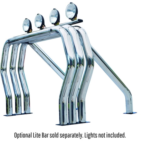 Go Rhino 9009516TSC Bed Bars Complete Kit - Triple Bar/Single Kicker (On wheel wells) - Chrome For 75-01 K10, K15, Ram 50, C15, C1500, C10, K1500, Ram 1500 Fits select: 1994-2001 DODGE RAM 1500
