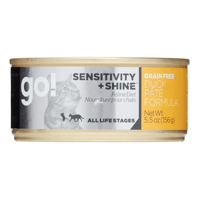 Go! Sensitivity + Shine Grain-Free Duck Pate Wet Cat Food, 5.5 Oz, 24 Count