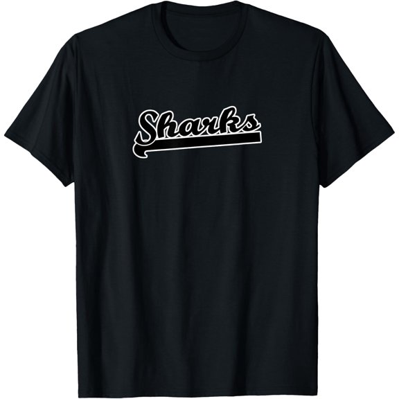 Go Sharks Baseball Softball T-Ball Cheer Team Fan T-Shirt Size S-5XL